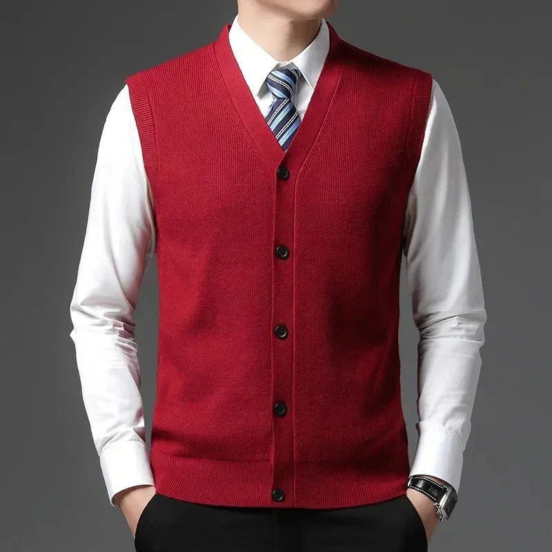 Colete de Malha de Lã Masculino - Elegância e Conforto