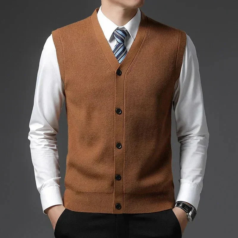 Colete de Malha de Lã Masculino - Elegância e Conforto