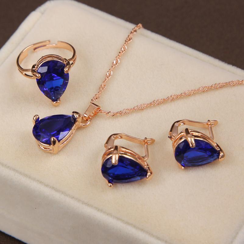 Conjunto de Jóias Colar Brinco e Anel