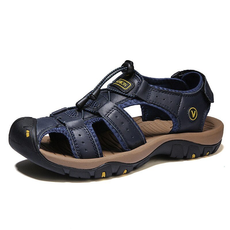 Sandália Masculina de Couro - Conforto e Estilo - Verão 2024