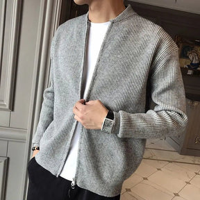 Cardigã Masculino Fechamento em Zíper - Estilo Casual