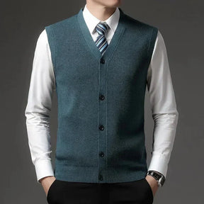 Colete de Malha de Lã Masculino - Elegância e Conforto