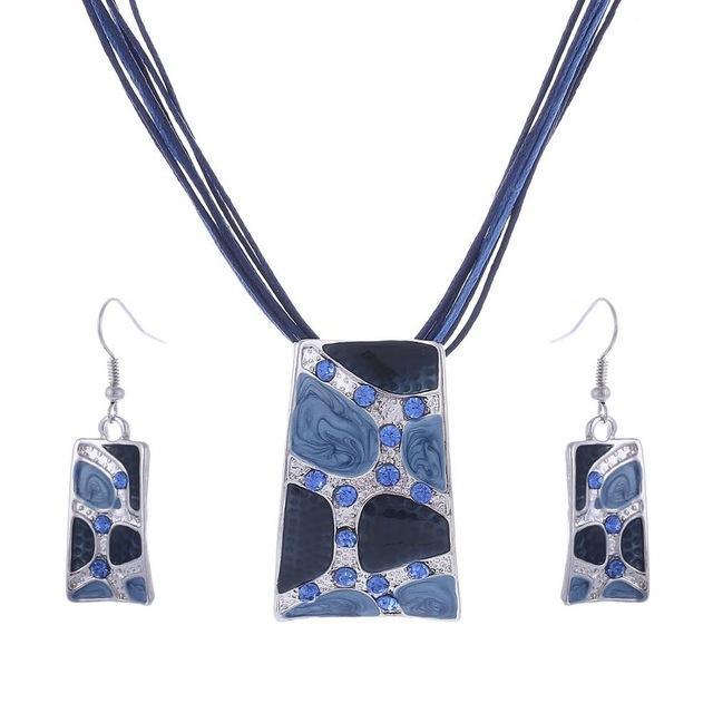 Conjunto de Colar e Brincos ZOSHI Africano