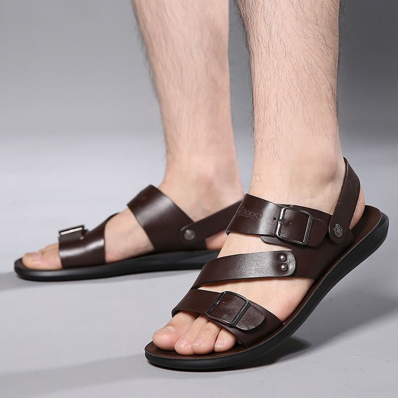 Sandália de Couro Confortável Masculina